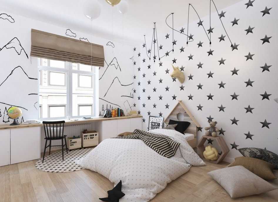 Детская комната дома в скандинавском стиле